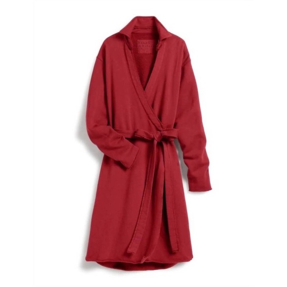 NWT FRANK & EILEEN Willa Triple Fleece Wrap Dress  Cranberry Size Small - Picture 7 of 12